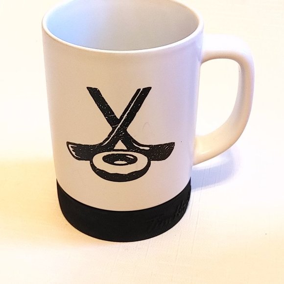 Tim Hortons Hockey Puck Mug Hockey Stick Coffee Tea Black/White - Picture 3 of 7